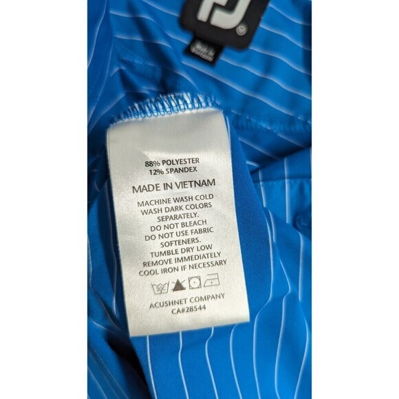 Footjoy Men Striped‎ Soft Stretch Collar Golf Polo Shirt Medium - Picture 6 of 6